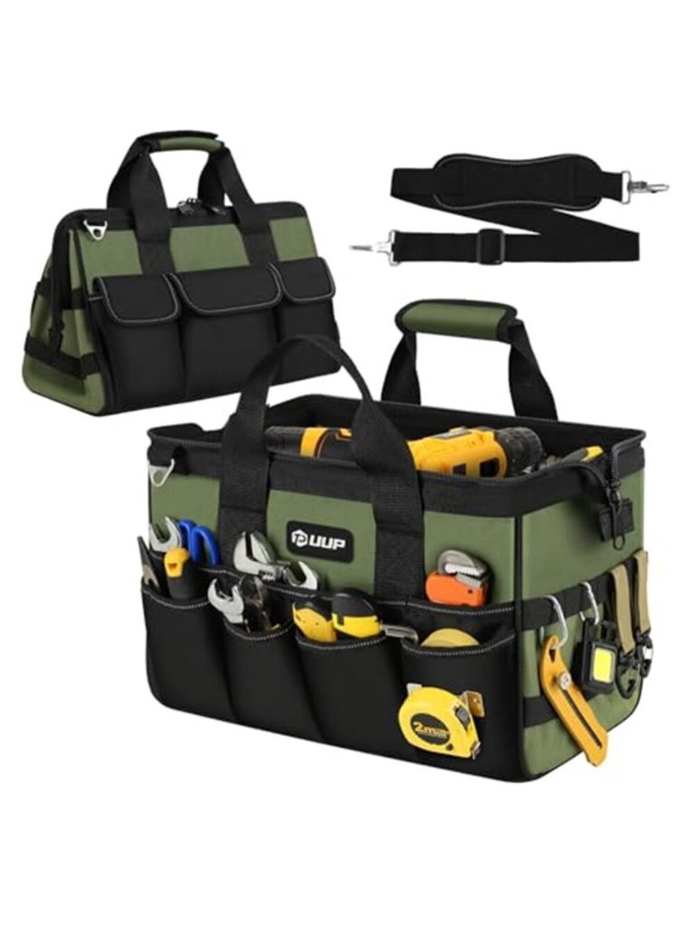 Heavy Duty Tool Bag 15-Inch, 16-Pocket Portable Empty Tool Box Organizer